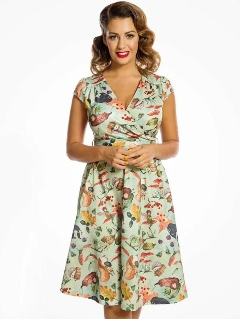 Lindy Bop Retro Vintage Whimsy Forest Animal Fairy Garden Woodland Pinup Dress